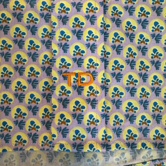 Thomas Dean Men’s XL Geometric Floral Dress Shirt Long Sleeve Cotton Button Down - Picture 7 of 7